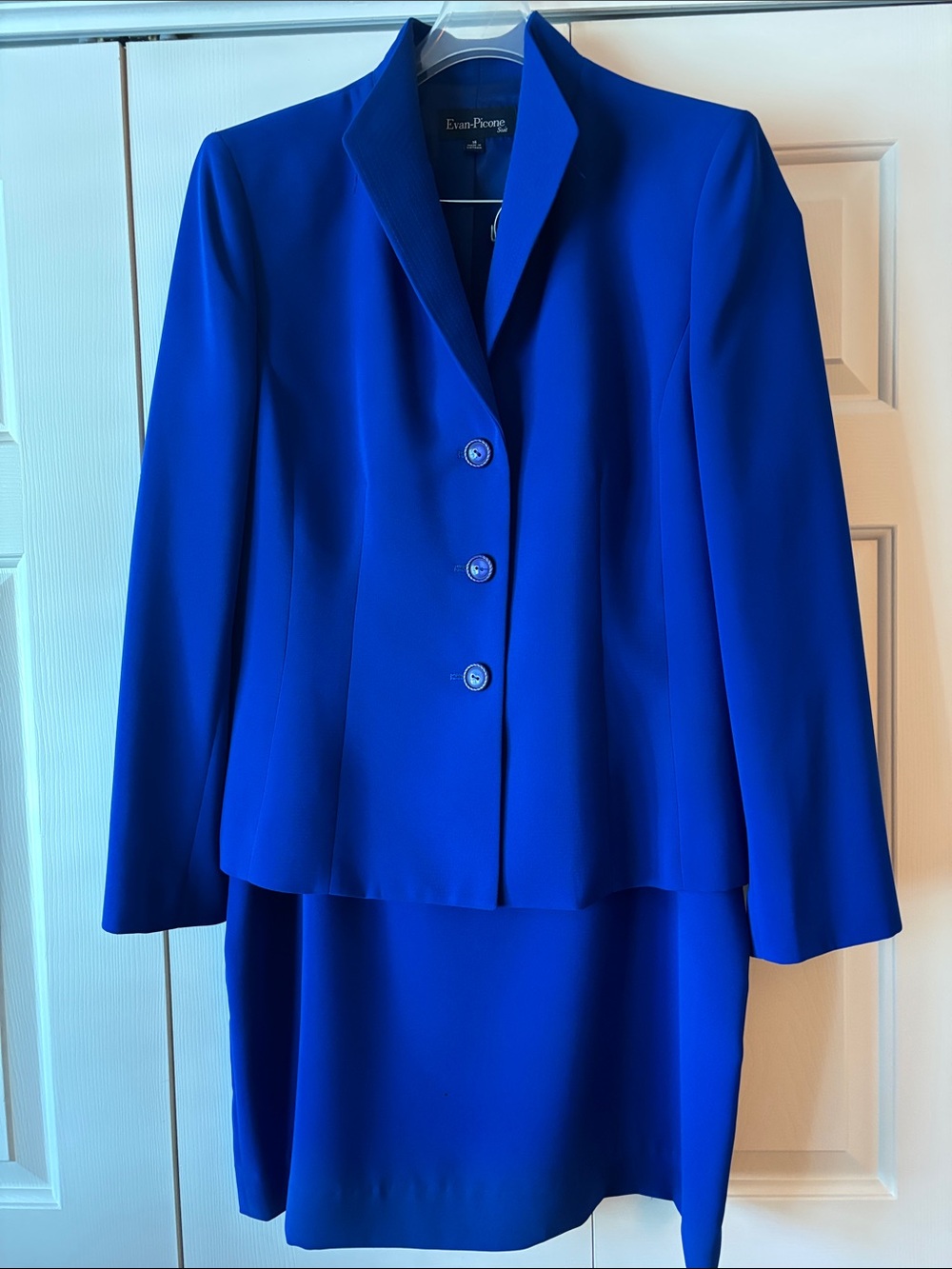 Evan Picone - Cobalt Blue Women's Suit - Skirt with Matching Blazer